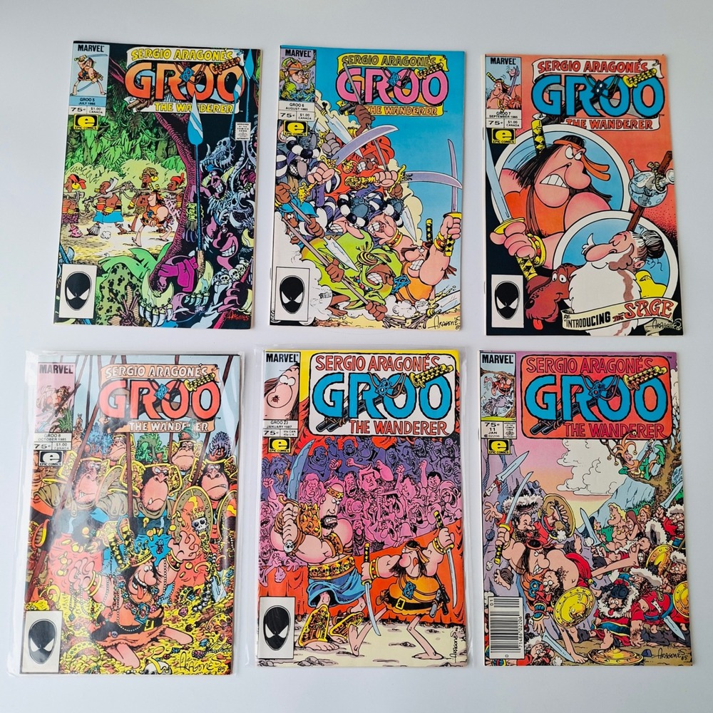 Groo the Wanderer 5 6 7 8 11 23 Marvel Epic Sergio Aragones Comic Lot 1985-1987